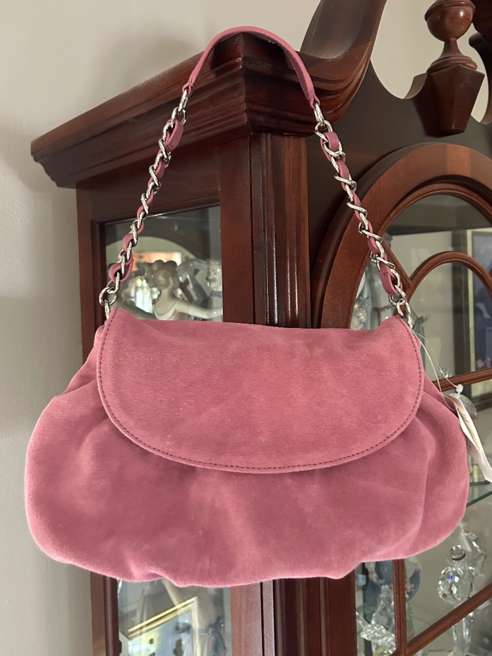 NEW Ann Taylor LOFT Suede Pink Purse